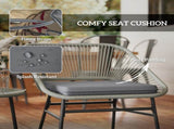3 Pieces Rattan Bistro Set, Wicker Small Garden Table and Chairs Set with Cushions and Glass Top T3398P324009
