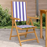 Garden Chairs 2 pcs Blue and White Solid Wood Acacia and Fabric 367662
