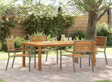 Garden Dining Set 5 pcs Grey Solid Acacia Wood 3365518