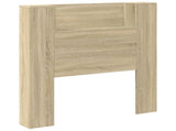 Storage Headboard with LED Sonoma Oak Engineered Wood 3418644