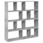 Book Cabinet Concrete Grey 132x29x141.5 cm Engineered Wood 3310310