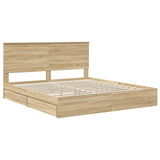 Storage Bed with Drawer Sonoma Oak 180 x 200 cm Engineered Wood 3411182