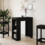 ZNTS Bar Table with Racks Black 95x47x103.5 cm Engineered Wood 854383