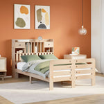 Bookcase Bed without Mattress 135x190 cm Double Solid Wood Pine 3309986