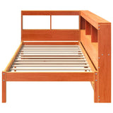 Bookcase Bed without Mattress Wax Brown 100x200 cm Solid Wood Pine 3324325