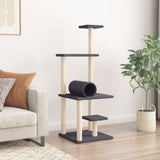 Cat Tree with Sisal Scratching Posts Dark Grey 136 cm 172093