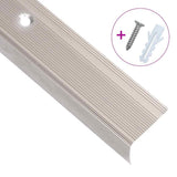 Stair Nosings in L-shape 15 pcs Aluminium 100 cm Champagne 146776