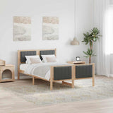 Bed frame Brown and dark grey 120 x 190 cm Solid pine wood 878485
