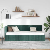 Corner Bed Frame Dark Green 80 cm x 200 cm Velvet 42016289