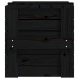 Storage Box Black 58x40.5x42 cm Solid Wood Pine 824997