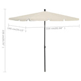 Garden Parasol Sand Fabric , Steel 210x140 cm 315543
