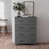 Sideboard HAMAR Dark Grey 79x40x103.5 cm Solid Wood Pine 340426