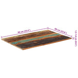Rectangular Table Top 60x90 cm 15-16 mm Solid Reclaimed Wood 286044