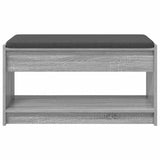 Hall Bench with Cushion with Shelf Grey Sonoma 83 x 38 x 45 cm 891581