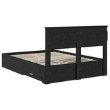 Bed Frame with Headboard Black Oak 160 x 200 cm Engineered Wood 3409967