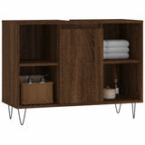 Bathroom Cabinet Brown Oak 80x33x60 cm Engineered Wood 831635