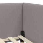 Corner Bed Frame Taupe 90 x 200 cm Fabric and Engineered wood 42016194