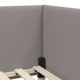 Corner Bed Frame with Headboard Taupe 100 cm x 200 cm Velvet 42016202