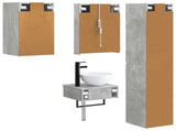 Bathroom Furniture Set 5 pcs Concrete Grey 3407258