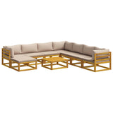 Sofa Set 9 pcs Natural Solid Acacia Wood 3417234