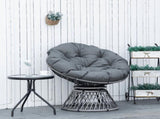 360&deg Swivel Rattan Papasan Moon Bowl Chair Round Lounge Garden Wicker Basket Seat with Padded T3398P555163