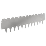 Lawn Edging 30 pcs 103 x 25 cm Steel Silver 8008707
