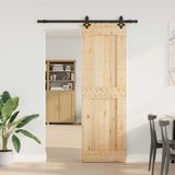 Sliding Door NARVIK Natural and Black 70 x 210 cm 3445323