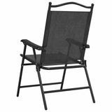 Folding Garden Chairs 2 pcs Melange Grey Steel and Textilene 360197