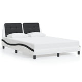 Bed Frame without Mattress "Zadar" White and Black 140x200 cm Faux Leather 3208190