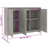 Sideboard Concrete Grey 102x33x75 cm Engineered Wood 809777