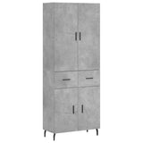 Highboard Concrete Grey 69.5x34x180 cm Engineered Wood 3198165