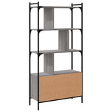Bookcase with Doors Grey Sonoma 76.5x30x154.5 cm Engineered Wood 833351