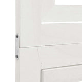 Room Divider 3 Panels White Solid Wood Paulownia 358686