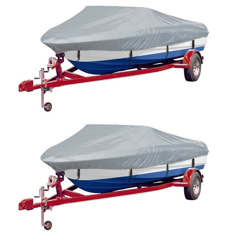 Boat Covers 2 pcs Grey Length 610-671 cm Width 254 cm 279109