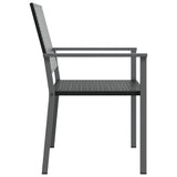 Garden Chair Set of 2 Black PE rattan, powder-coated steel 364098