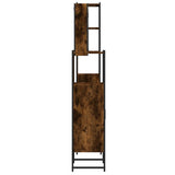 4 Piece Bathroom Cabinet Set Smoked Oak Engineered Wood 3214772