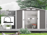 7 x 4ft Garden Shed, Easy to Assemble, Upgraded Galvanised Steel Frame with Foundation Kit, Double T3398P317698