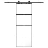Sliding Door with Hardware Set Black 76x205 cm ESG Glass 3375802