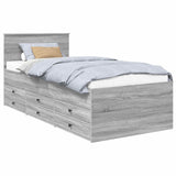 Daybed Grey Sonoma and Black 100 x 200 cm Engineered Wood 3408520