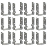 Fence Anchors 12 pcs Silver 10x6x15 cm Galvanised Steel 145337
