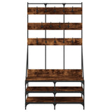 ZNTS Clothes Rack with Shoe Storage Smoked Oak 100x40x184 cm 837859