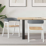 Dining Chairs 2 pcs White 54 x 57 x 73 cm Solid Rubber Wood 42020425