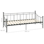 ZNTS 284670 DayBed Frame without Mattress Grey Metal 90x200 cm