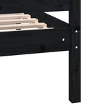 3100982 Bed Frame without Mattress Black Solid Wood 200x200 cm