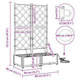 Garden Planter 2 pcs Grey 80 x 40 x 126 cm Plastic 42002873