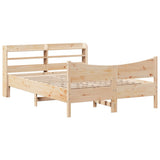 Bed Frame with Headboard 160x200 cm Solid Wood Pine 3307038