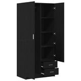 Wardrobe Black Oak 80 x 52 x 180 cm Engineered Wood 862437