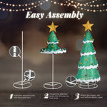 ZNTS 6FT Lighted Christmas Tree Yard Decorations, Pre-lit Pull Up Christmas Tree with 200 LED Warm White 12654124