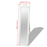 243691 Free-Standing Mirror Baroque Style 160x40 cm White
