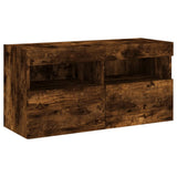 5 Piece TV Wall Units with LED Smoked Oak Engineered Wood 3216747